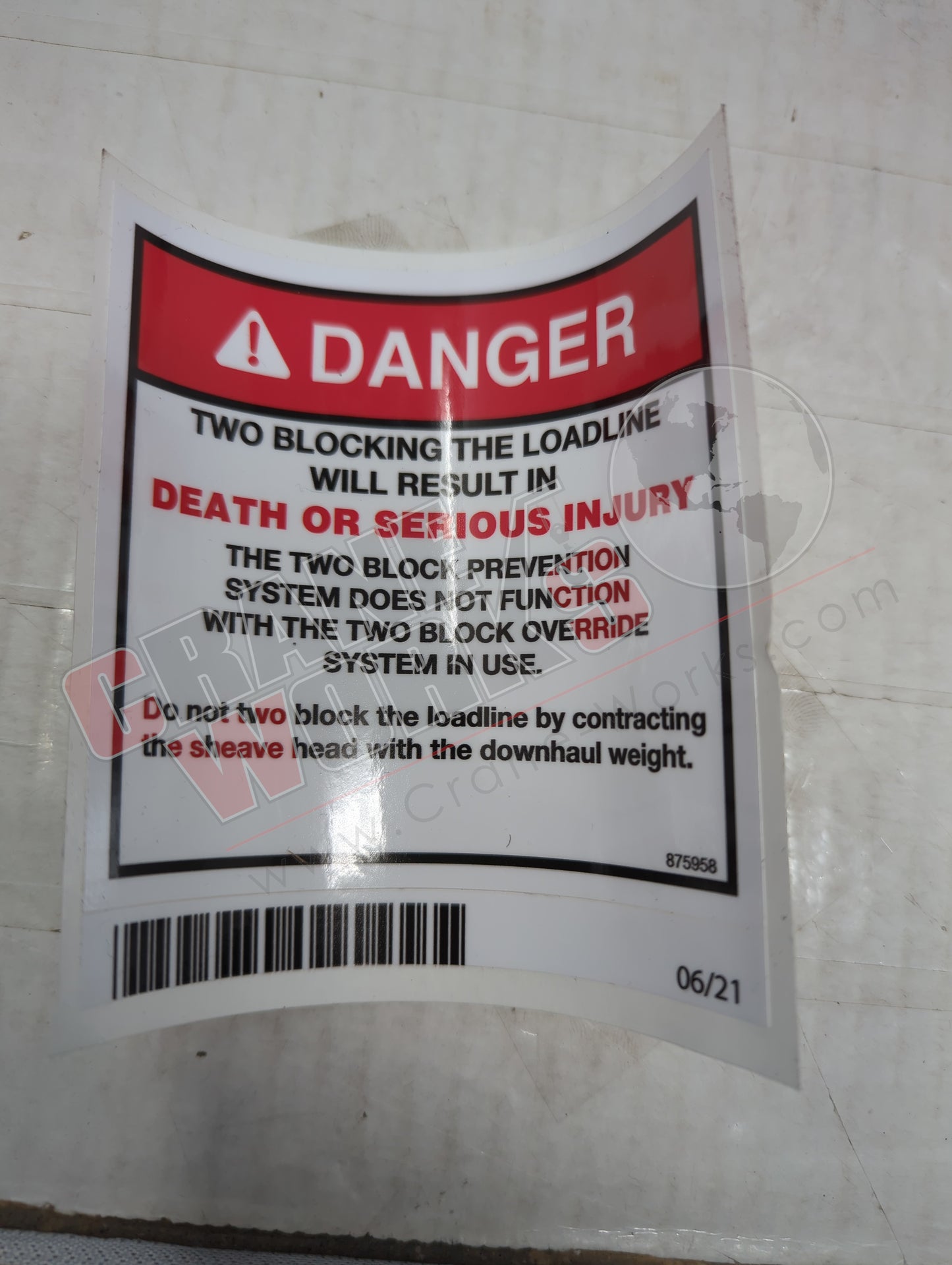 875958 | New Decal - Danger A2B Override Haz