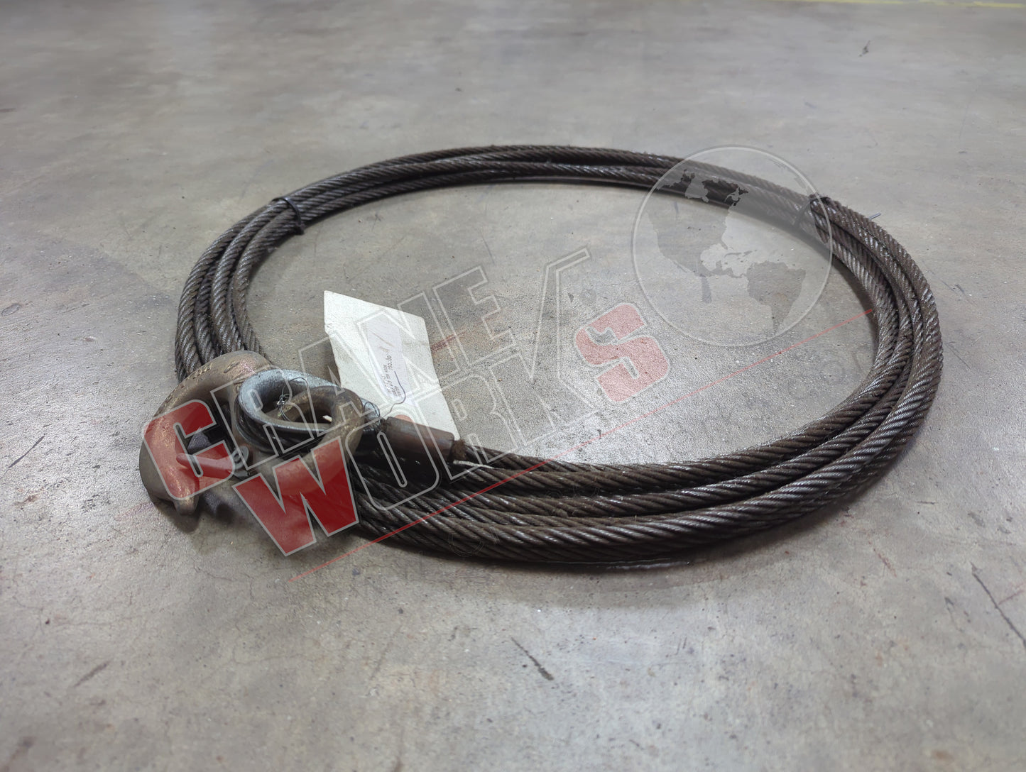 3/8"X45' W/HOOK | New Cable W/3 Ton Hook