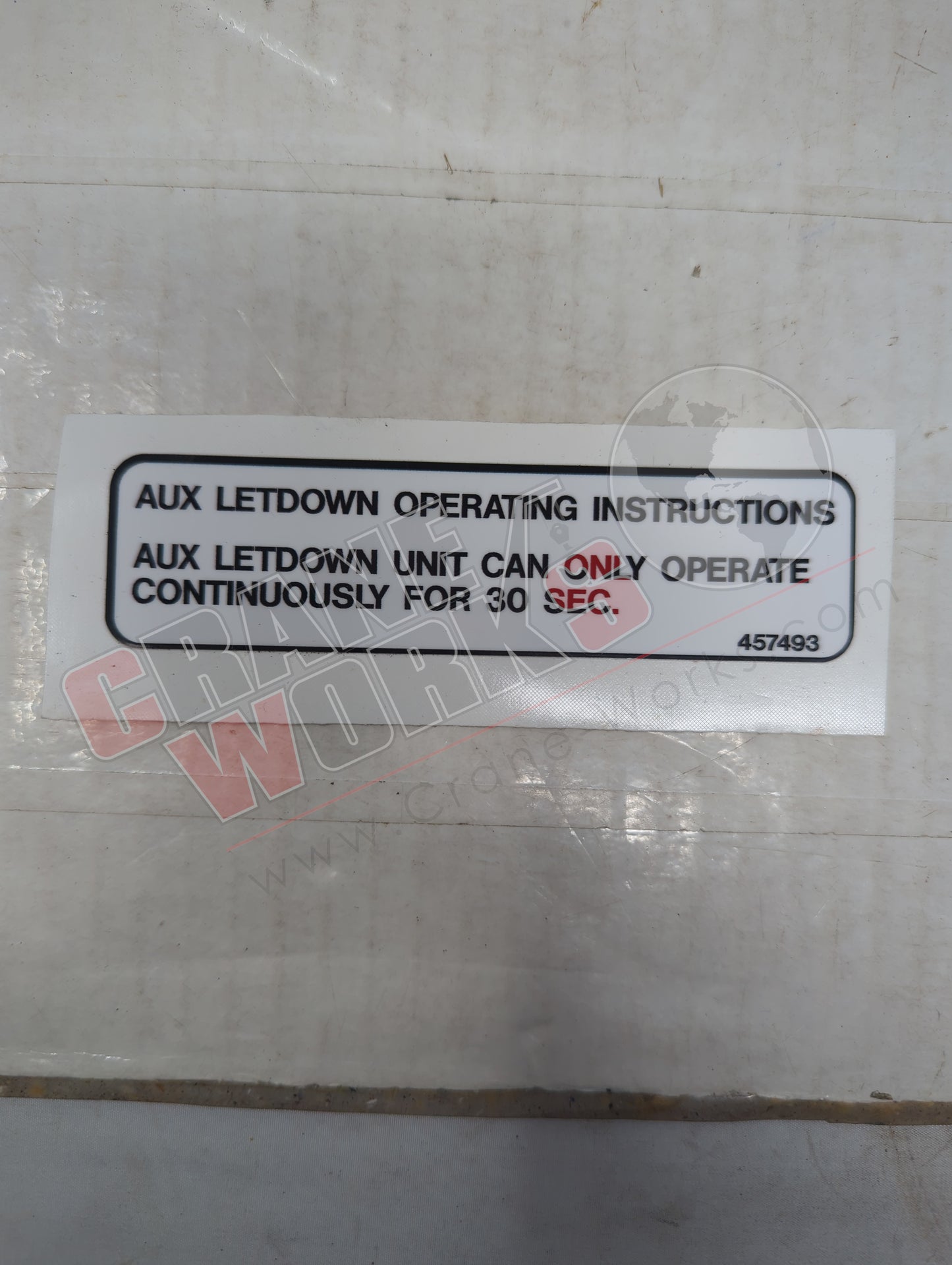 457493TU | New Decal Aux Letdown Inst