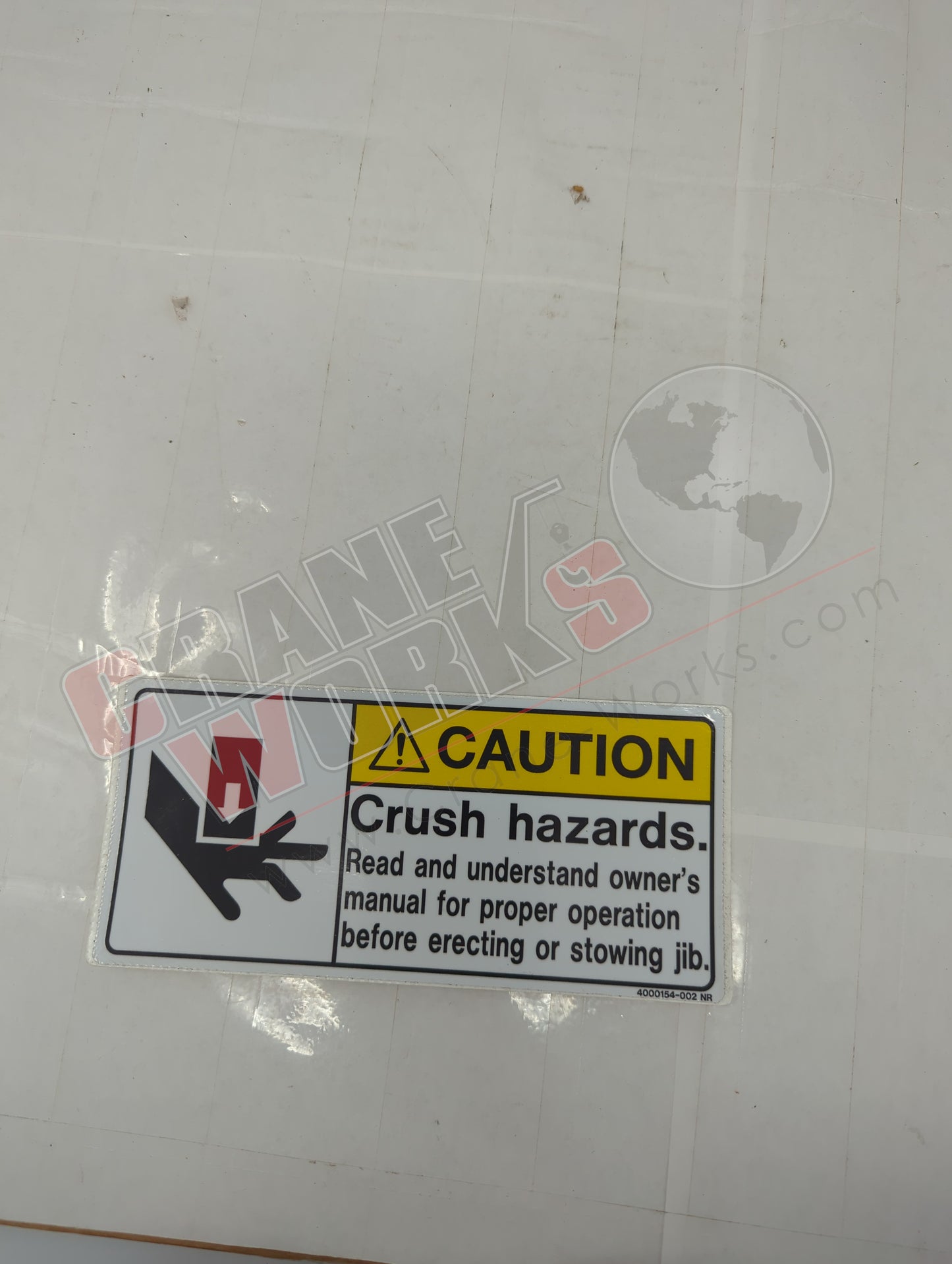 4000154.002 | New Decal Caution Jib Stowing