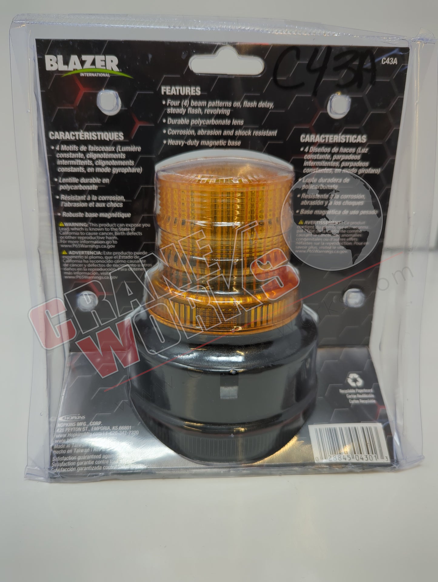 C43A | New Blazer Led Warning Beacon Amber Magnetic Base