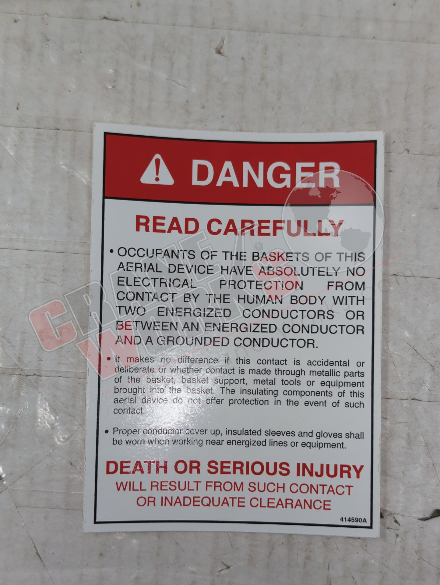 414590TU | New Danger Label