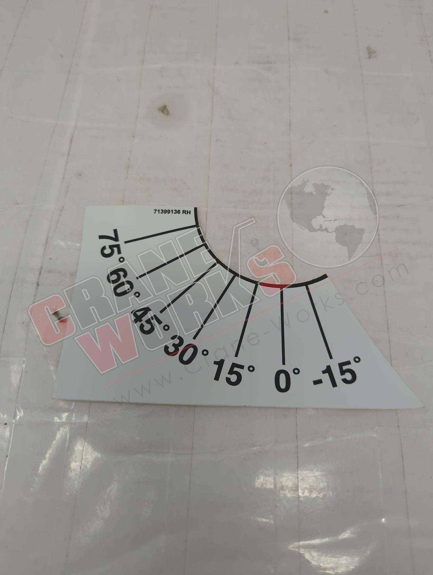 71399136 | New Decal, Angle Indicator - Rh