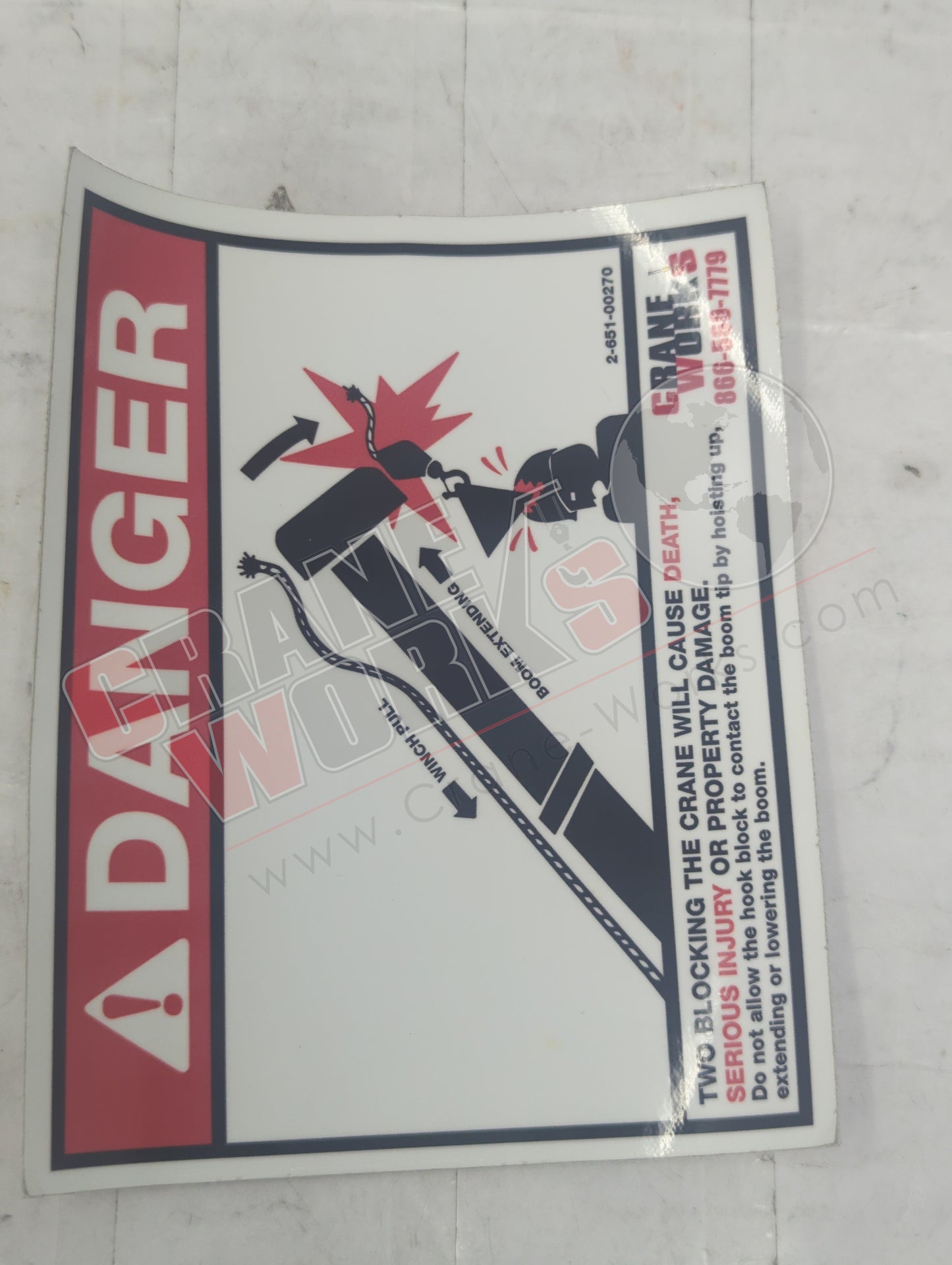 651-00270 | New Decal Two-Block Danger