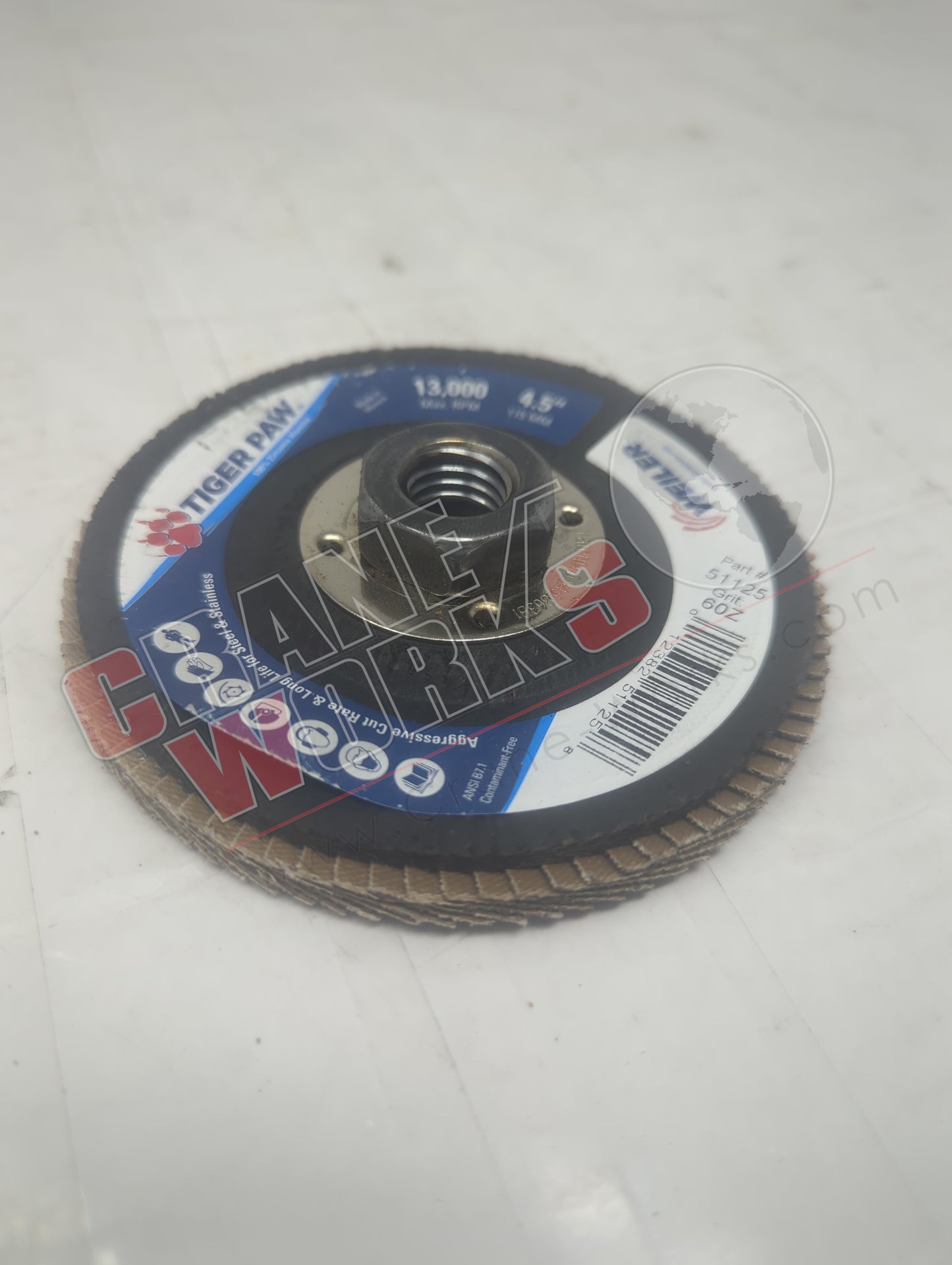 WBU51125 | New Flap Disc, 60 Grit, 4-1/2" Dia, 5/8-11 Arbor