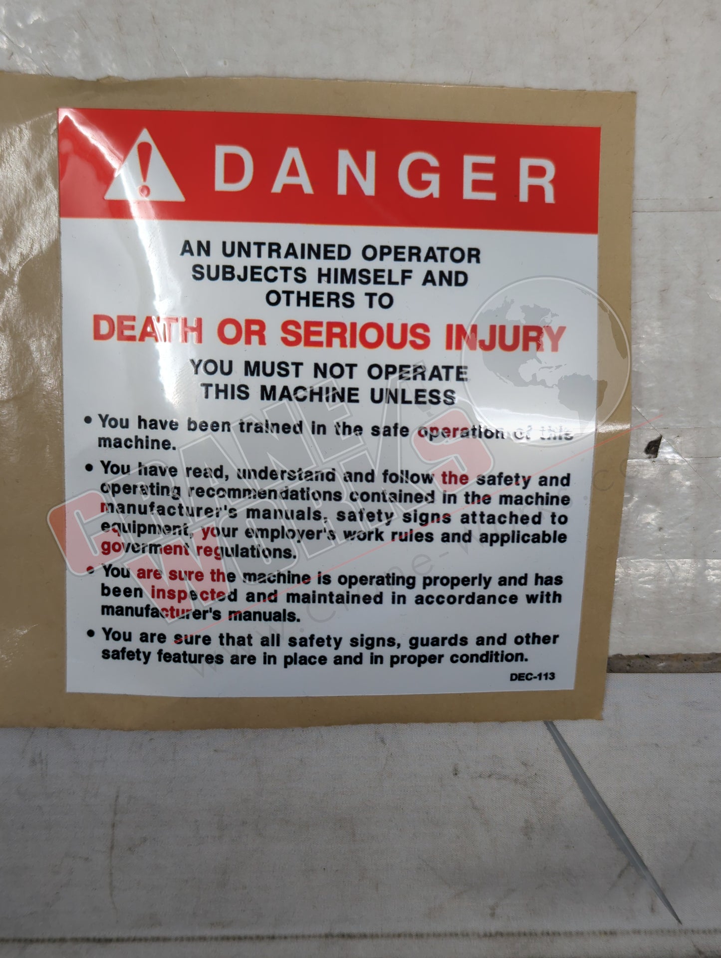 DEC-113 | New An Untrained Operator Subjects Himself And Others