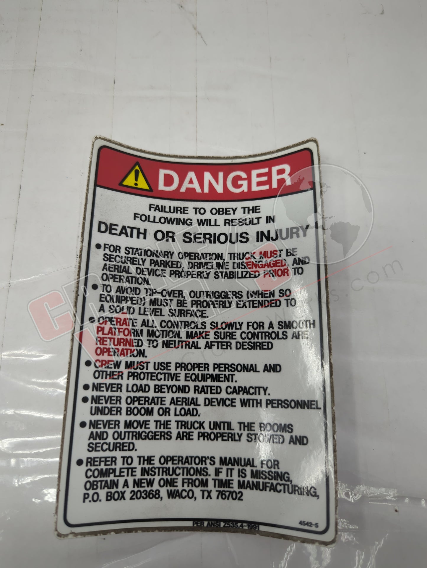 Picture of 4542-5, a New Decal; Caution, angle 2.