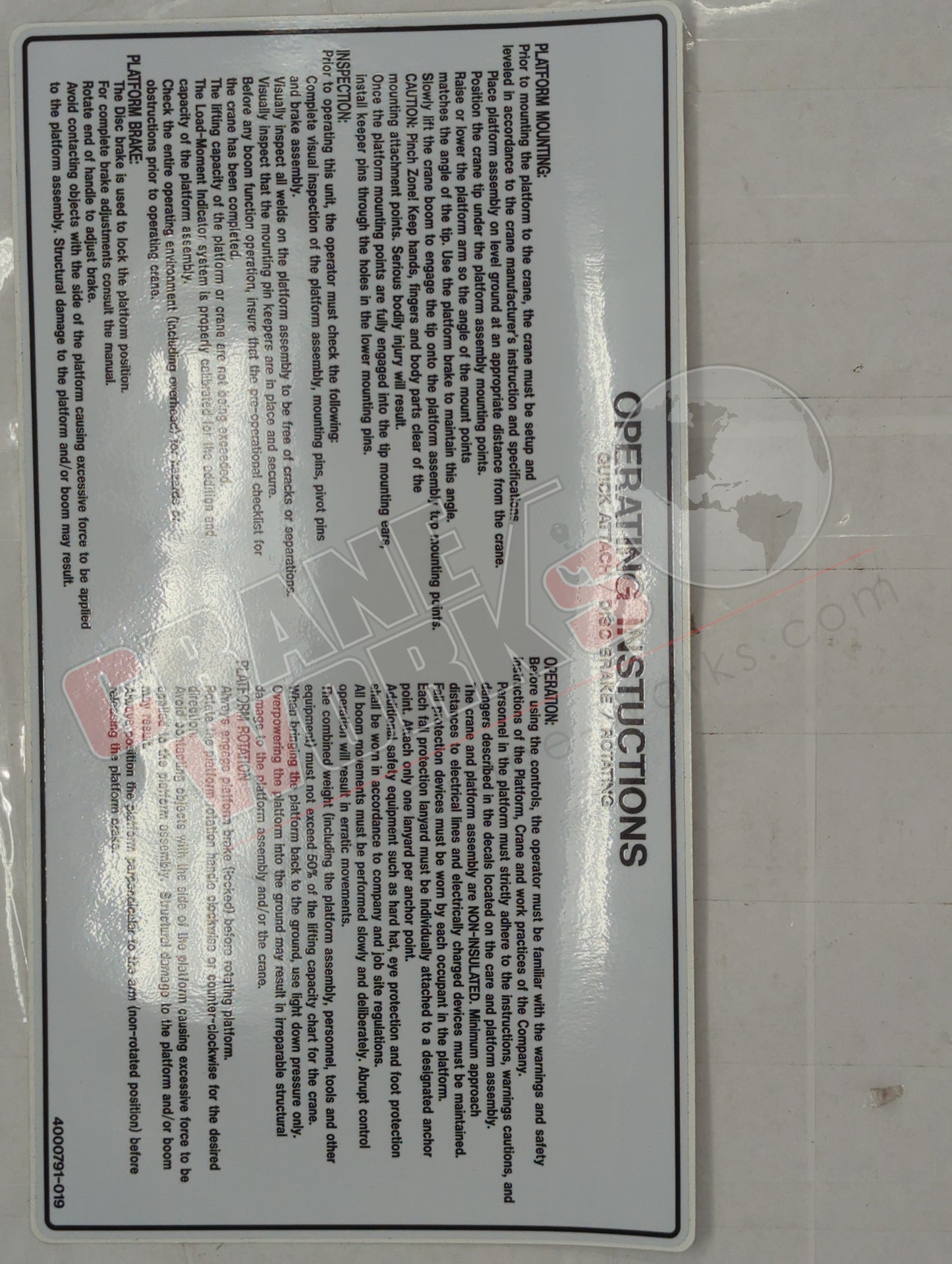 4000791.019 | New Decal;Rot Mb Op Instruct