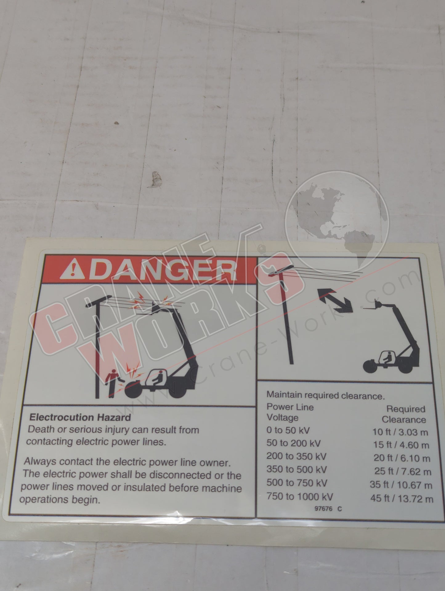 97676 | New Decal, Danger, Elec Hazard