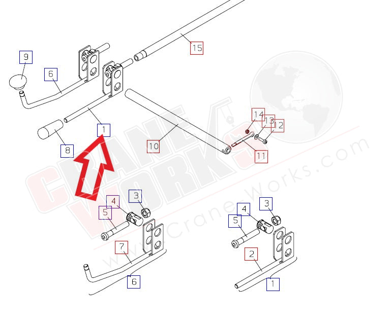 Picture off new lever from parts catalog drawing.