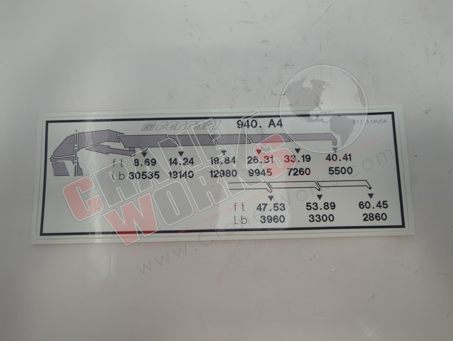 573514USA | New 940A4 Load Chart