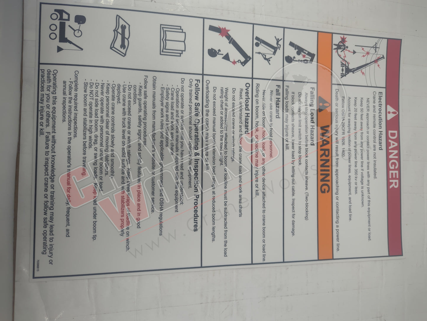 70396613 | New Decal-Crane Safety & Oper