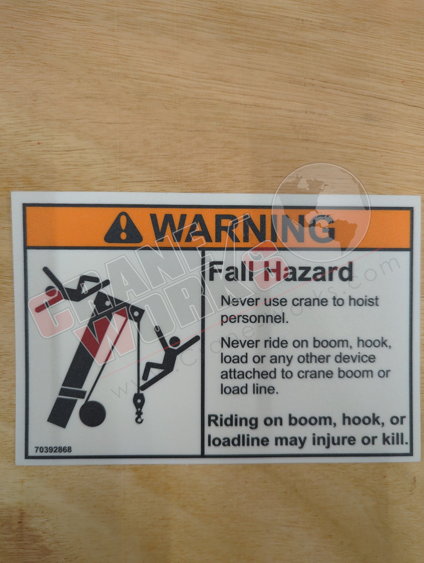70392868 | New Decal - Warning Cr Loadline (Trk) Large