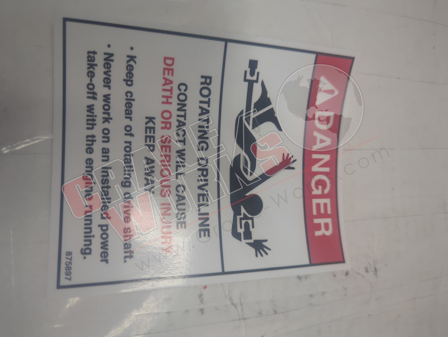 875897 | New Decal - Danger Rotating Driveline