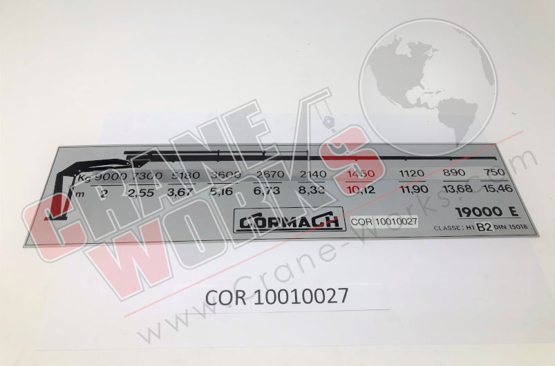 Picture of COR 10010027 NEW PLATE/STICKER Q01