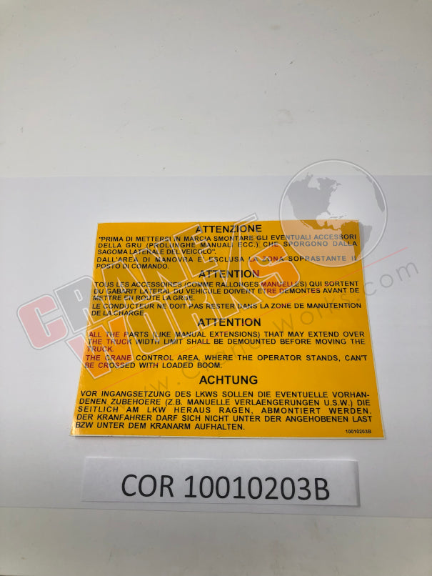 Picture of COR 10010203B NEW DECAL P03