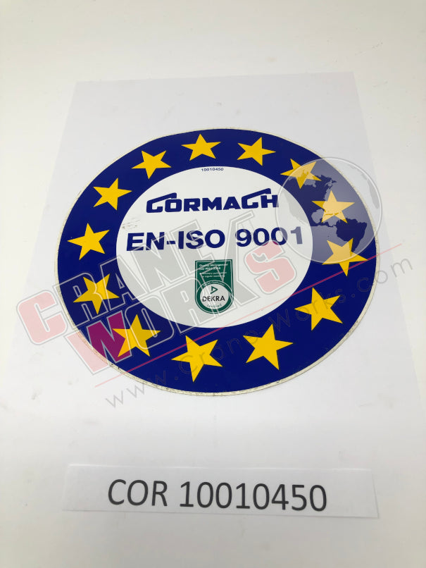 Picture of COR 10010450 NEW PLATE/STICKER P04