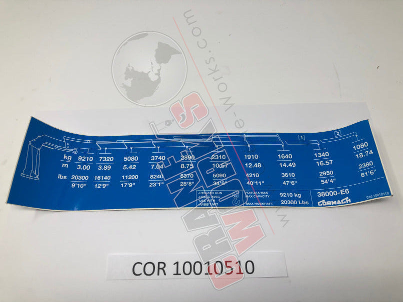 Picture of COR 10010510 NEW LOAD CHART 38000-E6 P03