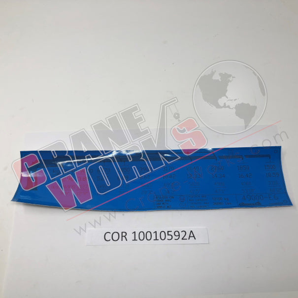 Picture of COR 10010592A NEW PLATE/STICKER E6