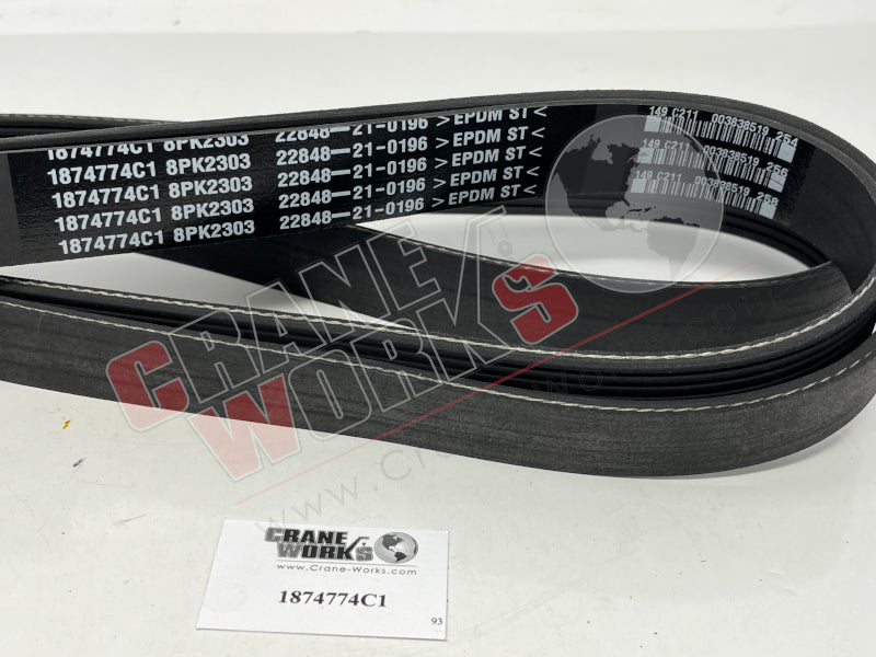 Picture of new fan belt, third angle.