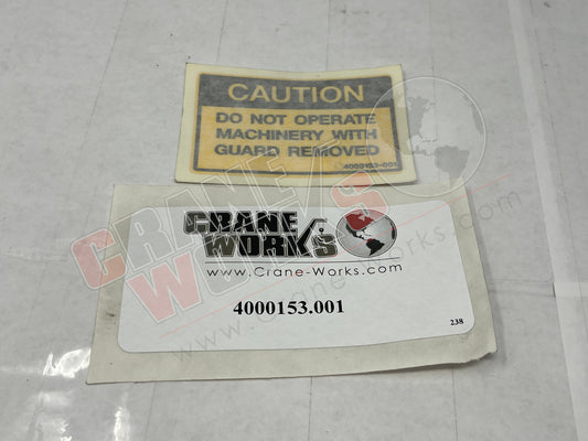 Picture of 4000153.001, DECAL; CAUTION UNTRAINED OPER
