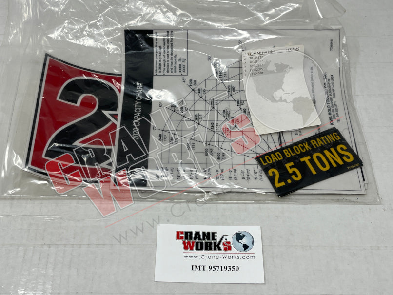 Picture of IMT 95719350 NEW DECAL SHEET