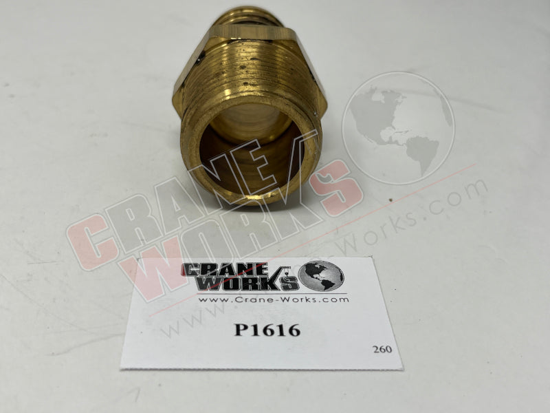 Picture of new barb fitting 1 in h 1in p, third angle.