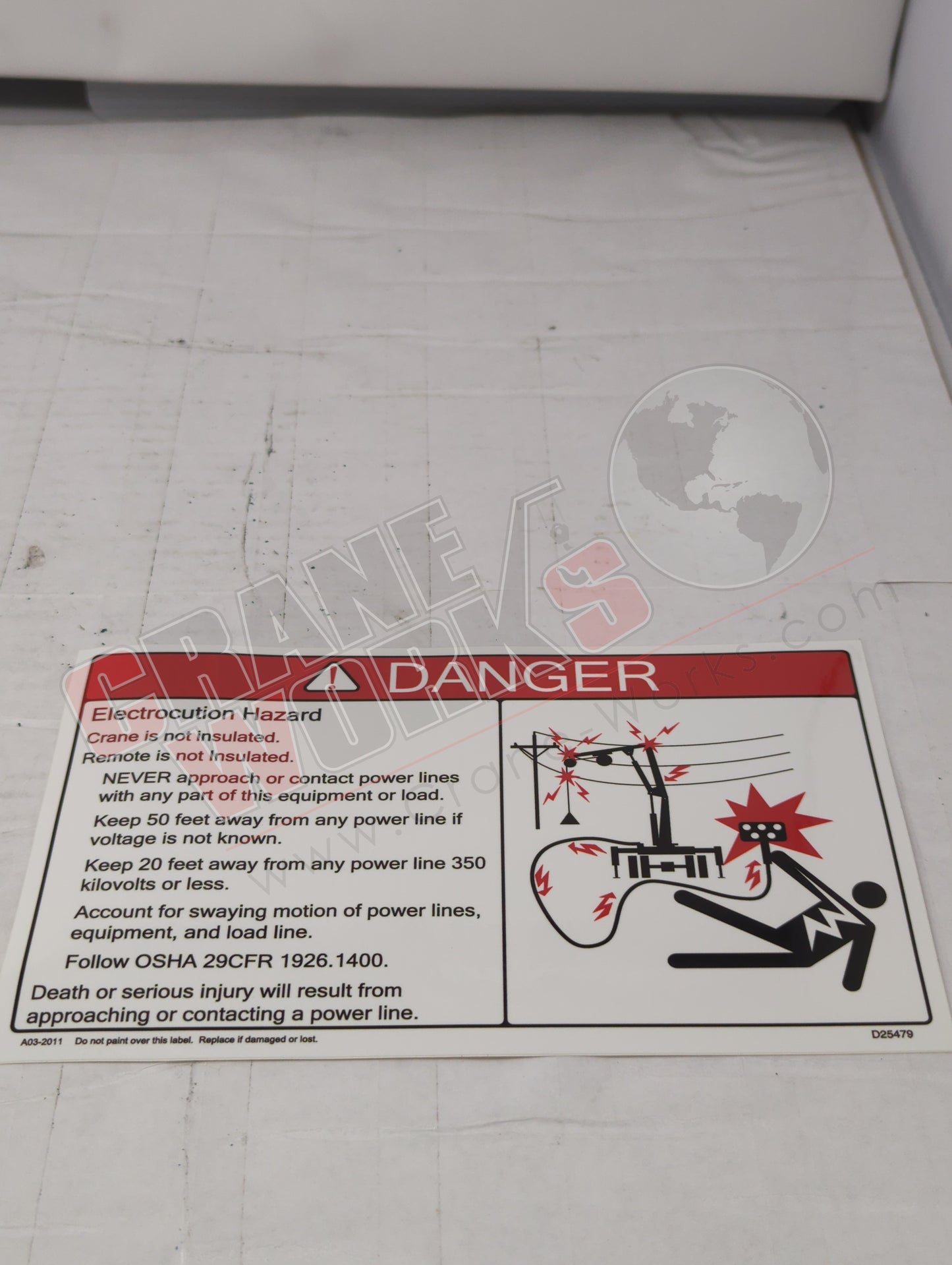 D23628 | New Crane Warning Decal Kit