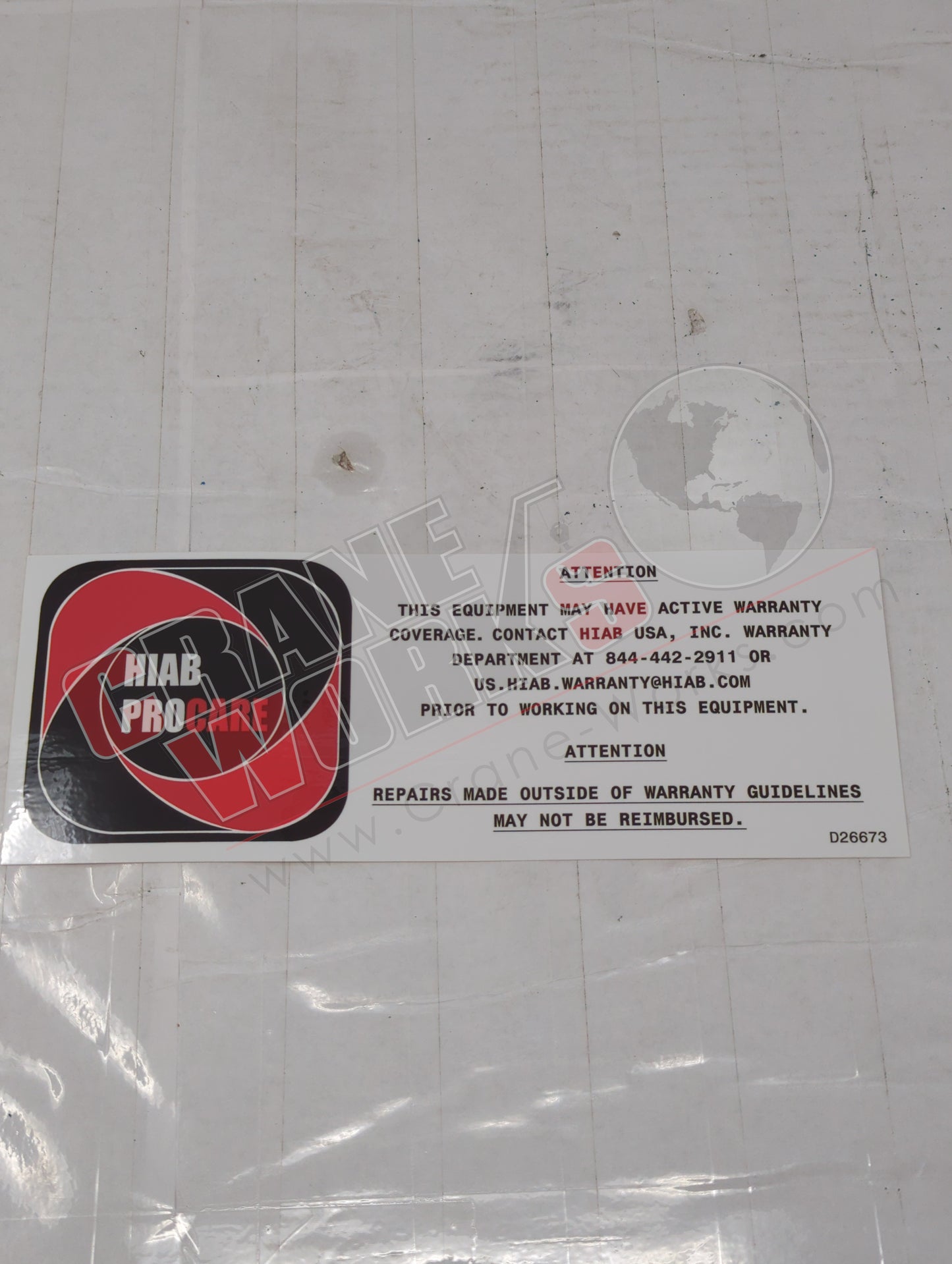D23628 | New Crane Warning Decal Kit