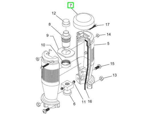Picture of new top boot for lever pushbutton, taken from parts catalog drawing.