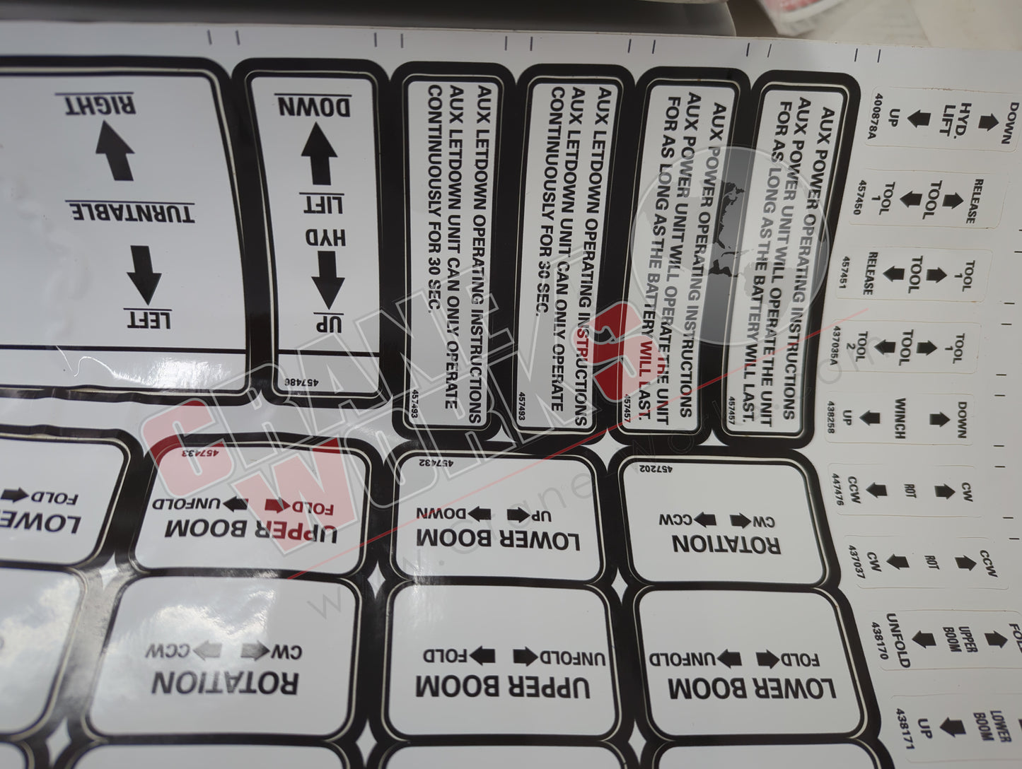 457460TU | New Decal Sheet Hr37-55 Xt Sc 5Tc