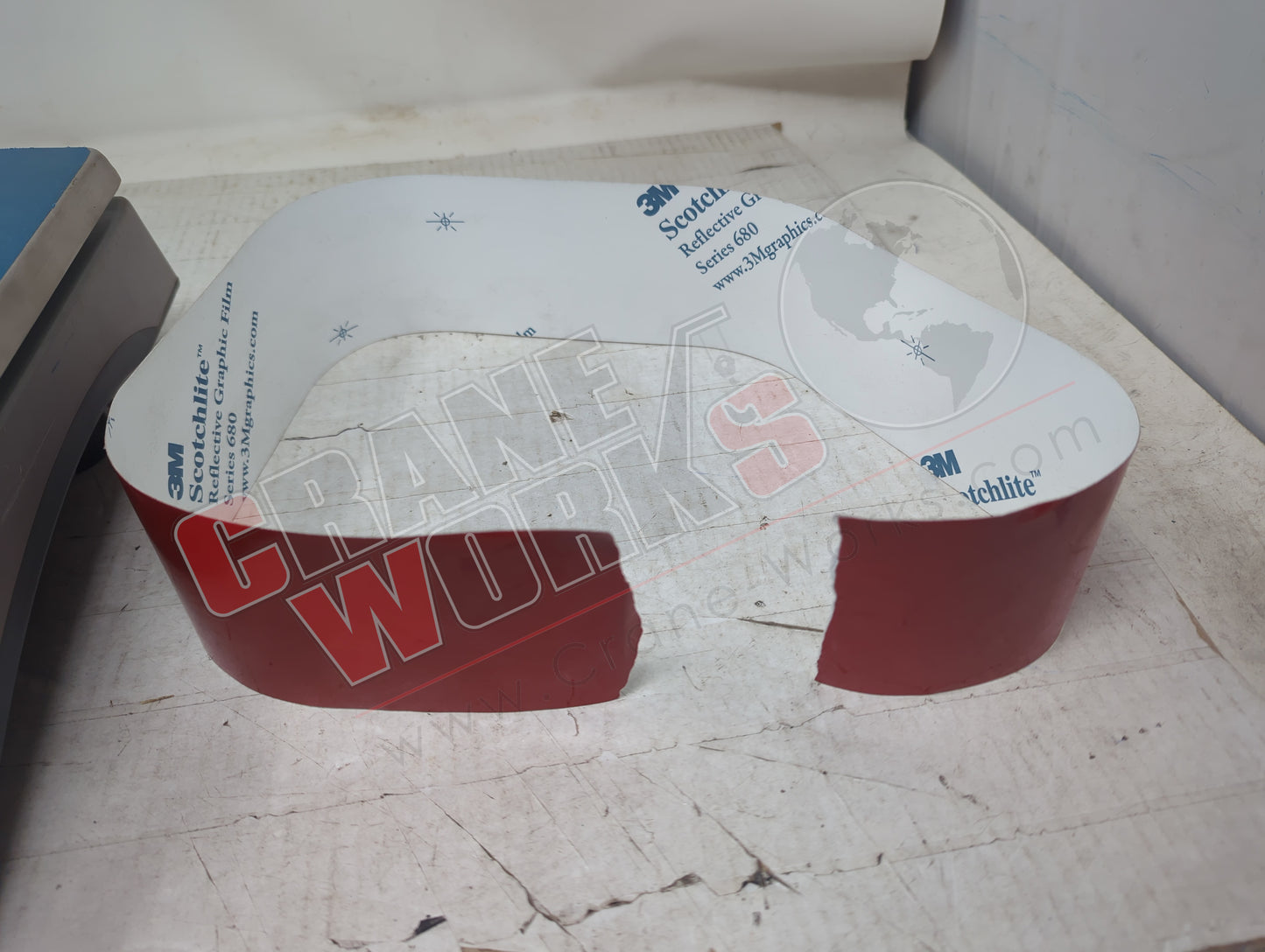 439725TU | New Red Scotchlite Decal (Boom Angle)