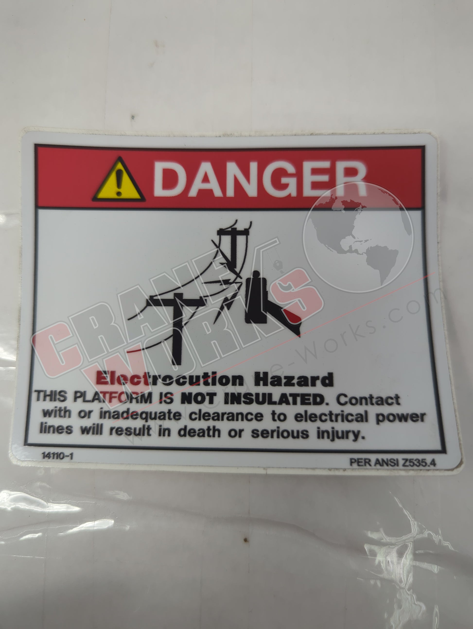 Picture of 14110-1, a  New Decal Electrocution Hazard, angle 2.
