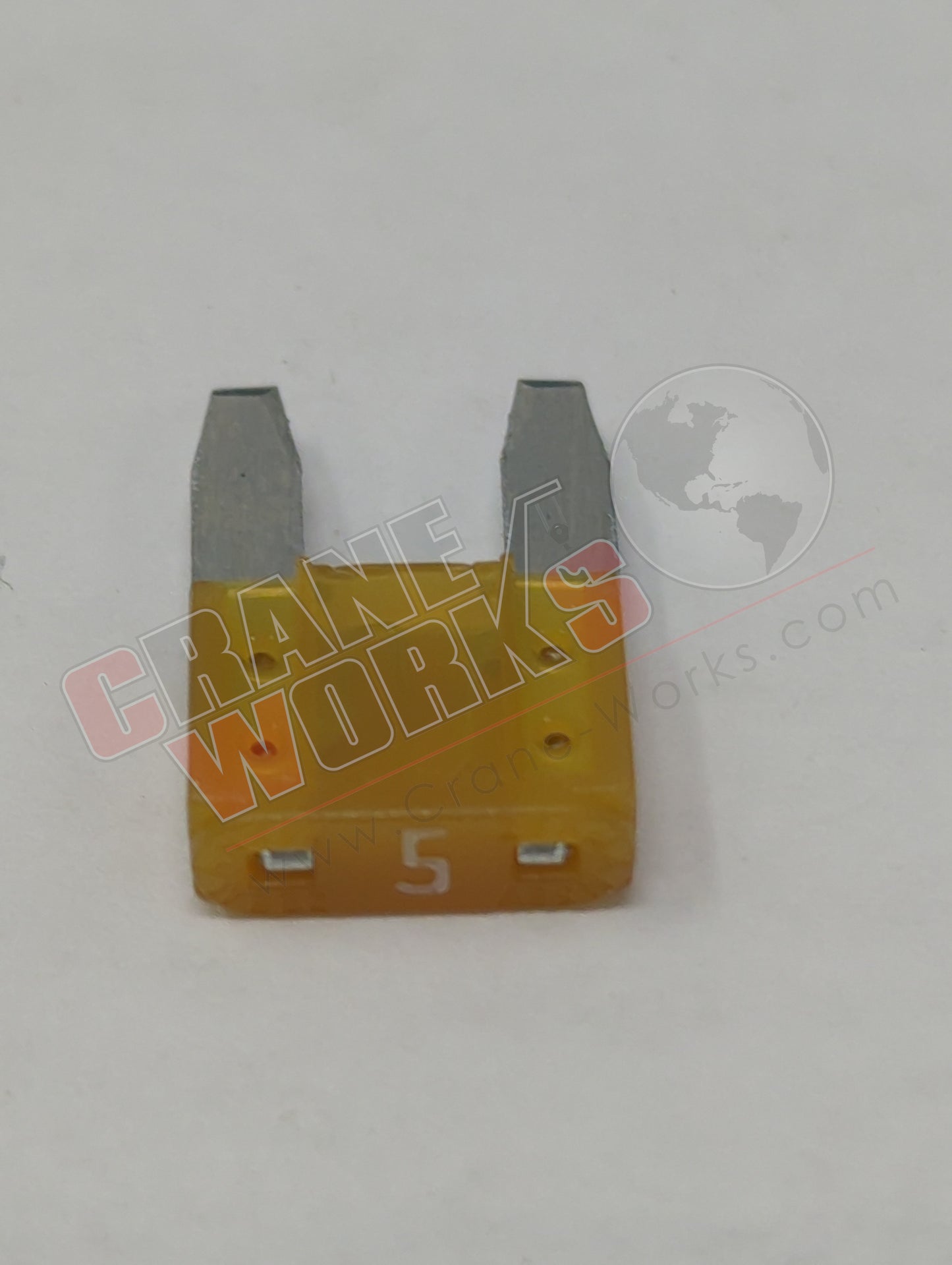 Picture of 7373, a  New 5 Amp Mini Fuse (43478), angle 2.