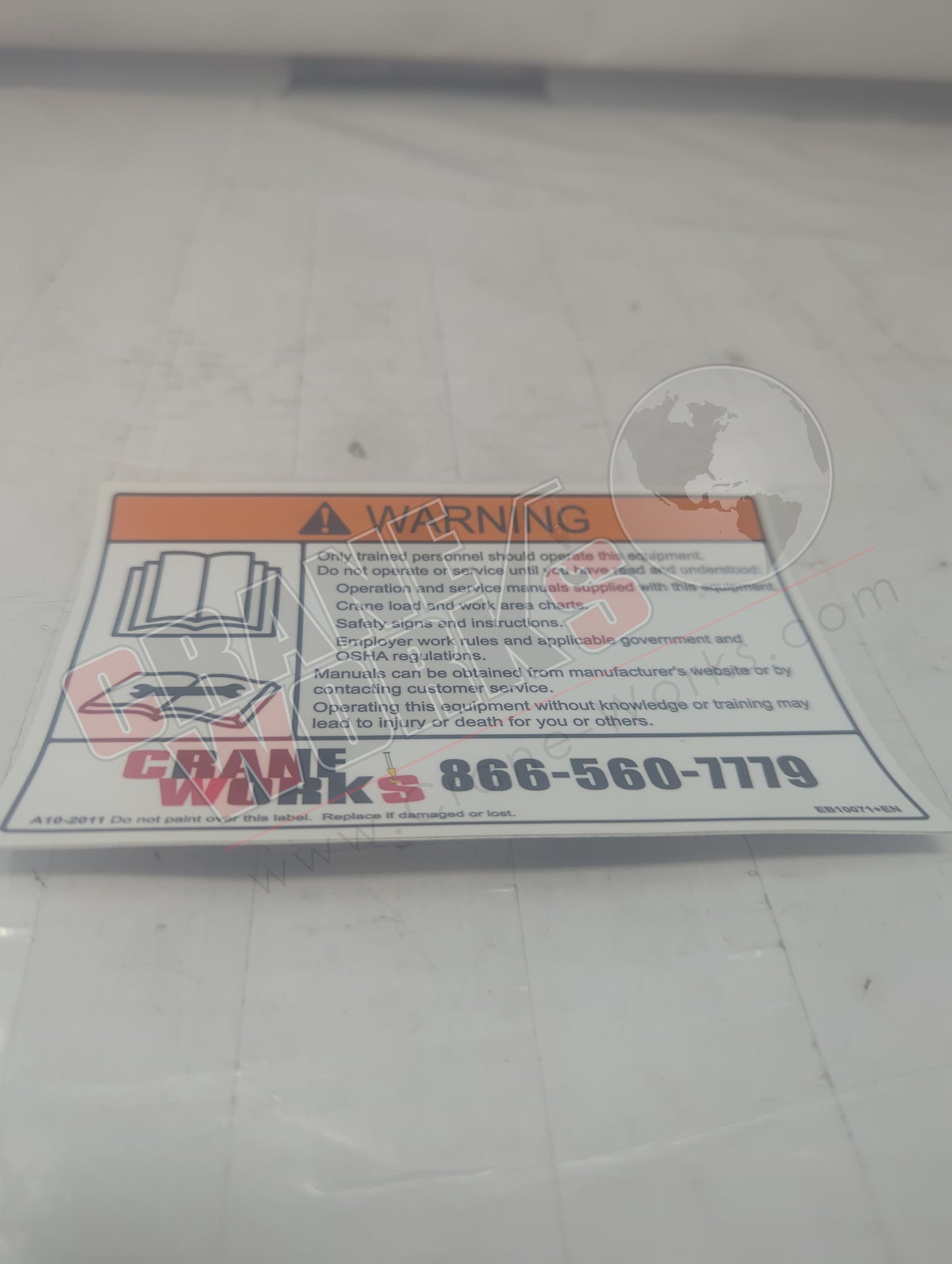 EB10071-EN | New Warning Decal - Trained Prsnl