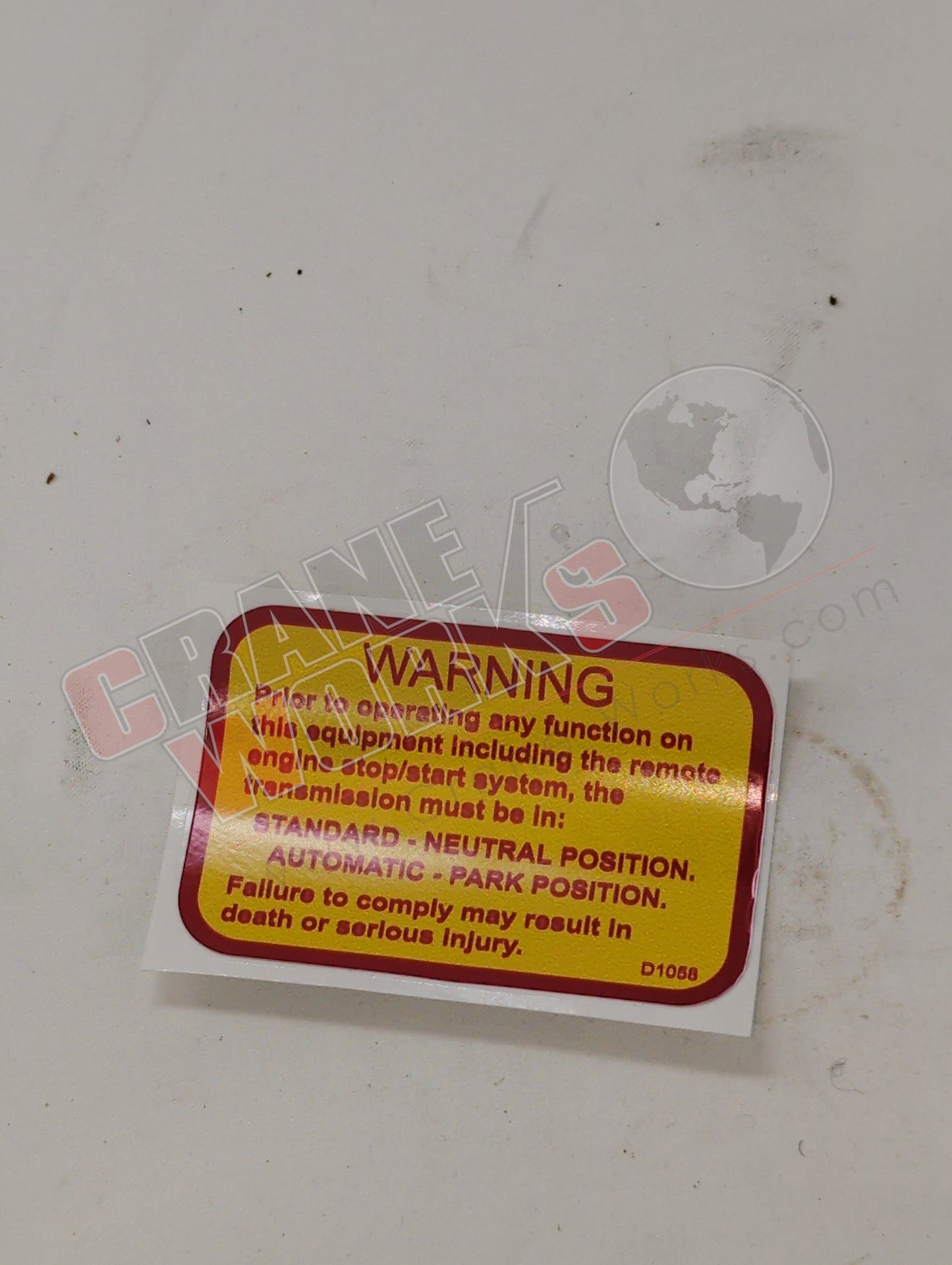 D1058 | New Warning Decal