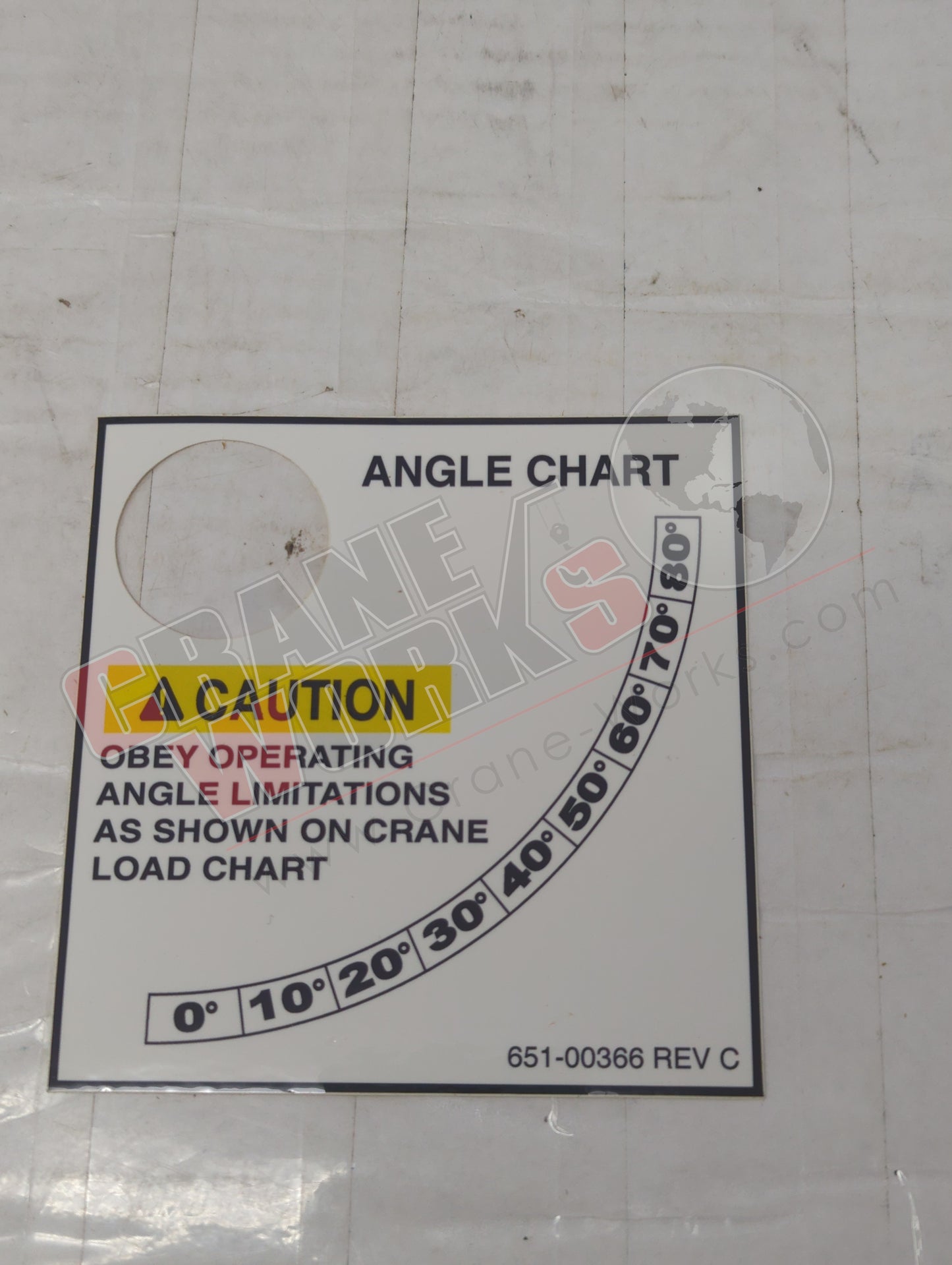 651-00366 | New Decal, Lh Boom Angle Indicator