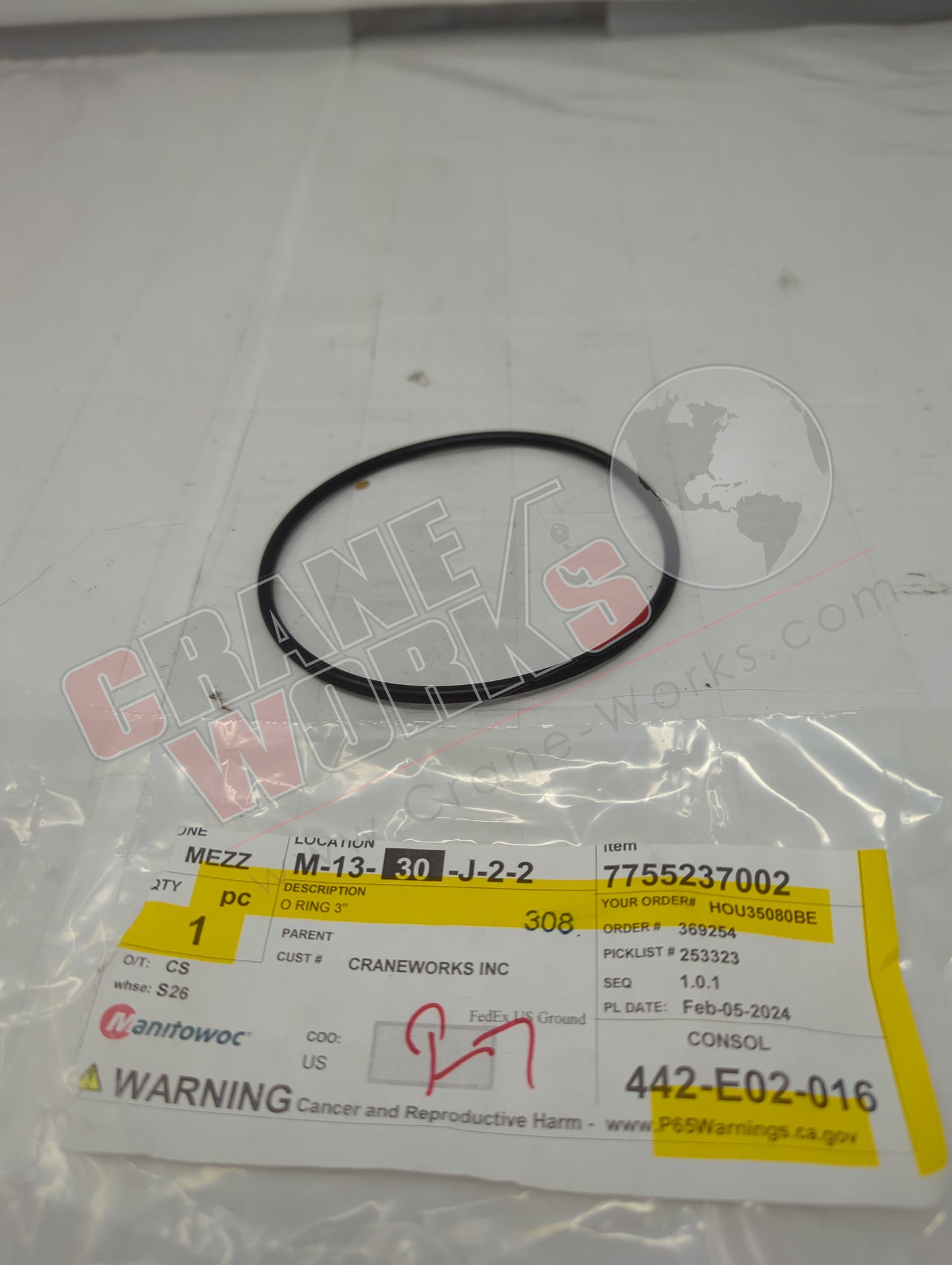 7755237002 | New O Ring 3"