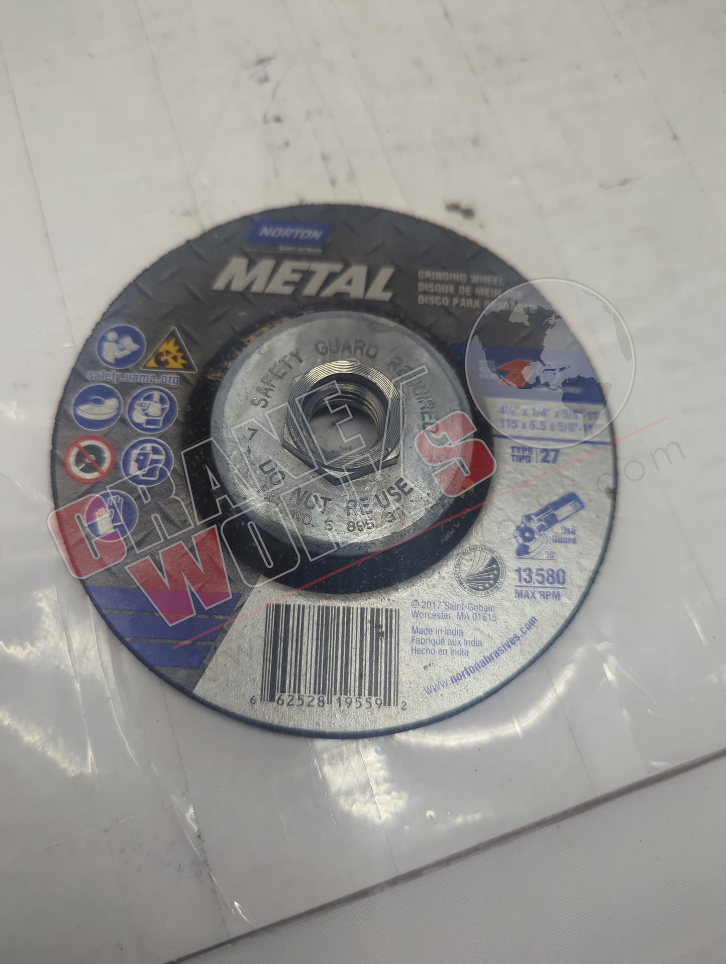 19559 | New 4-1/2" X 1/4" X 5/8-11 Grinding Wheel