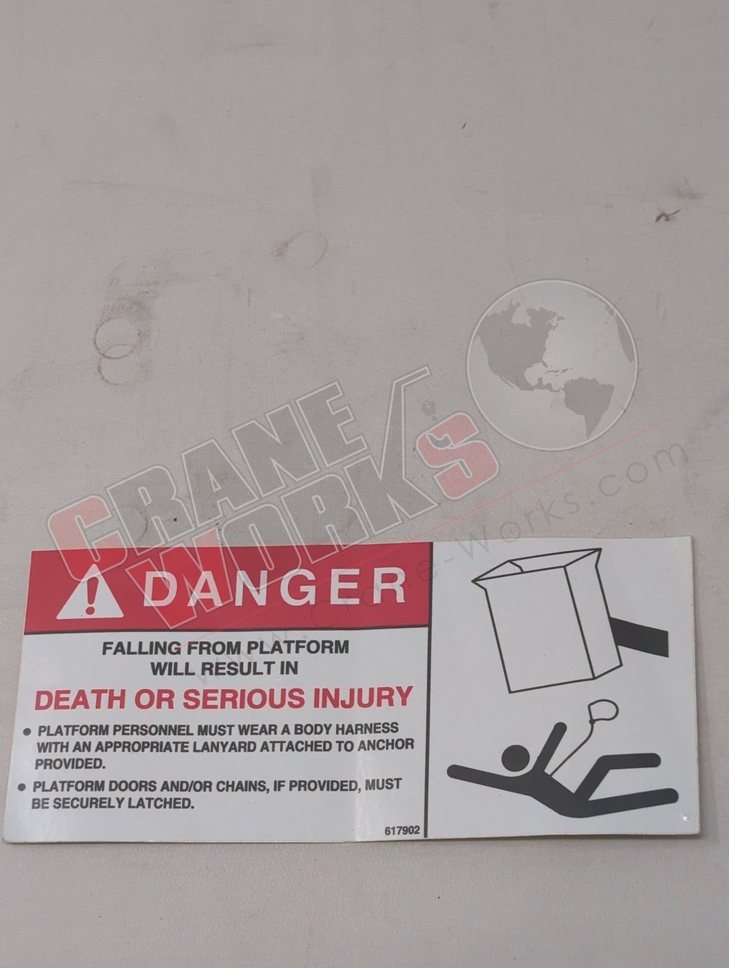 617902 | New Decal - Danger Falls Possible