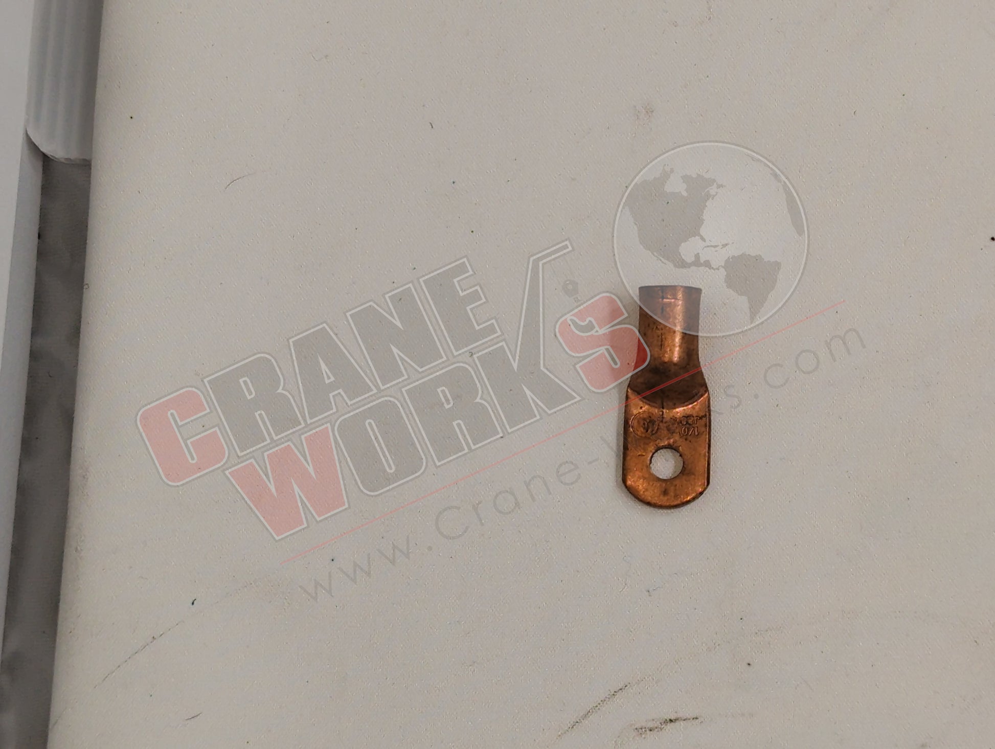 Picture of 23707, a  New Lug-Copper-Tin Plated 1/0 Ga. (43164), angle 2.