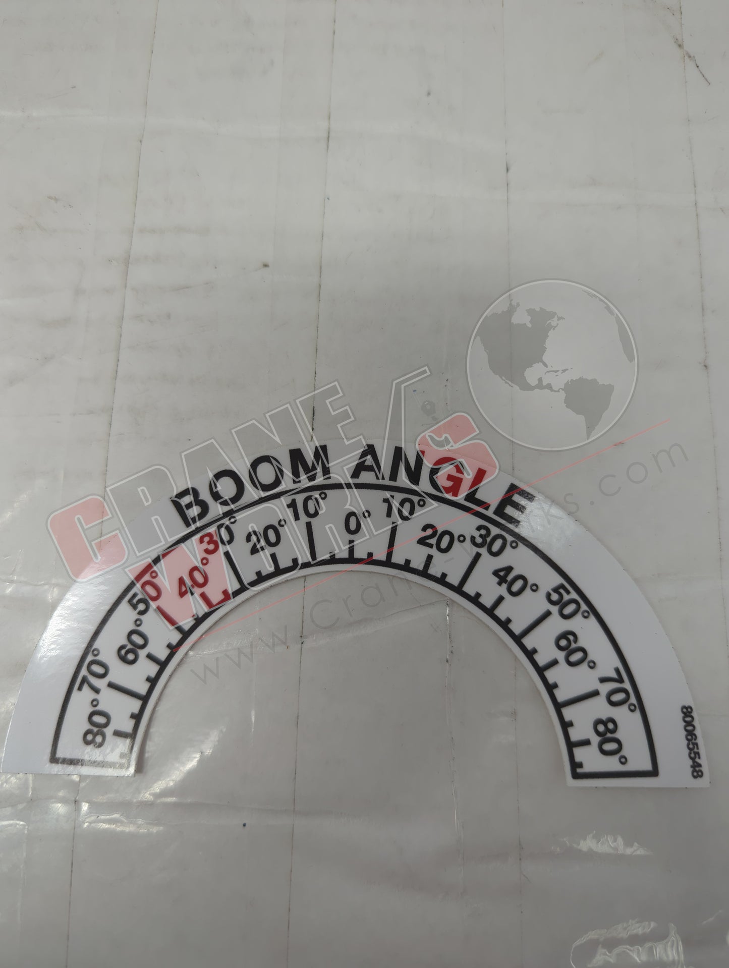 Picture of 80065548, a  New Decal-Boom Angle Ind-Basket, angle 2.