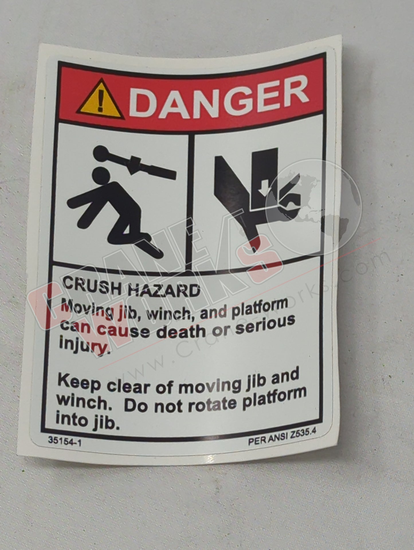 35154-1 | New Danger Moving Jib Decal