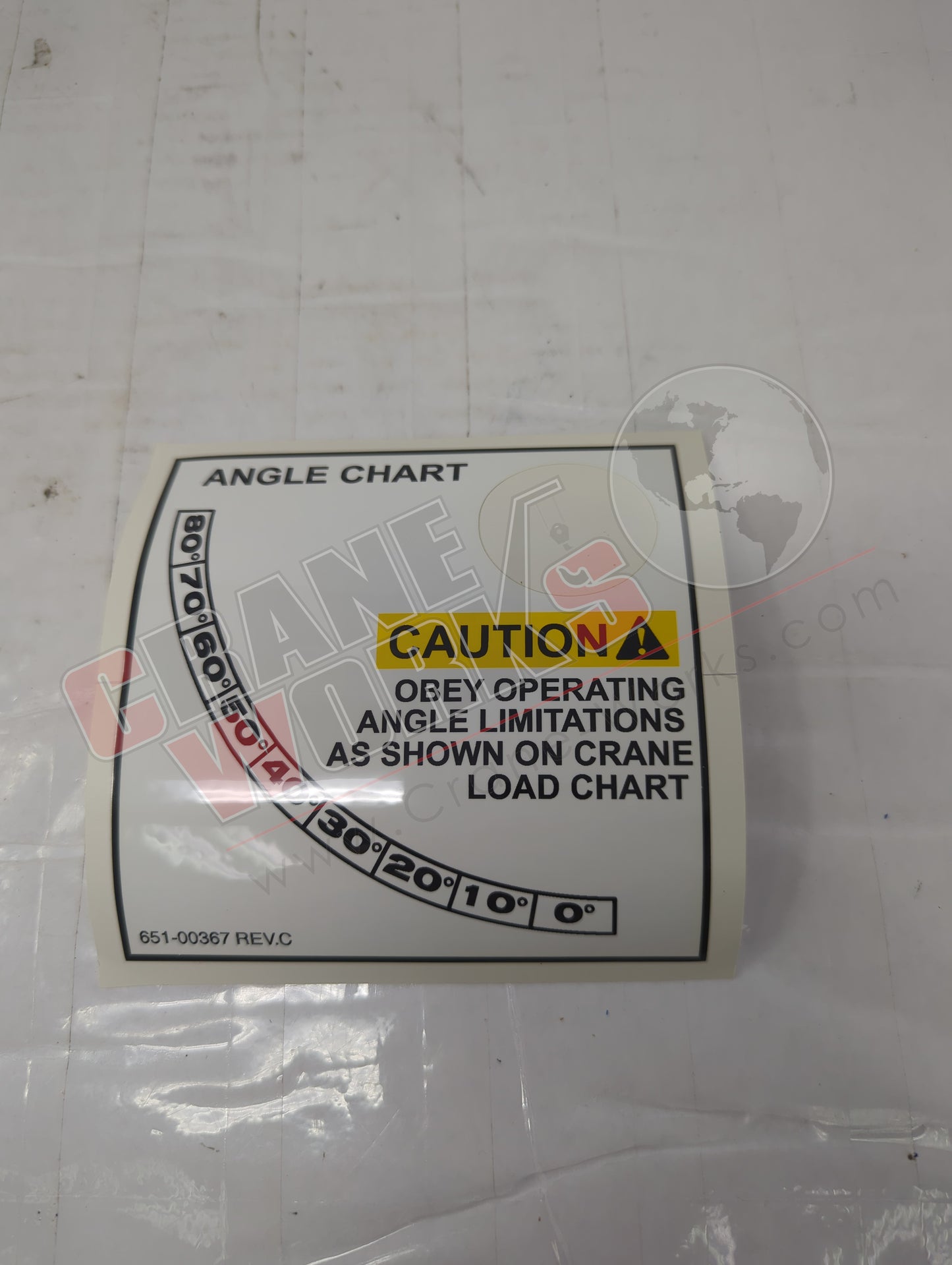 651-00367 | New Decal, Rh Boom Angle Indicator