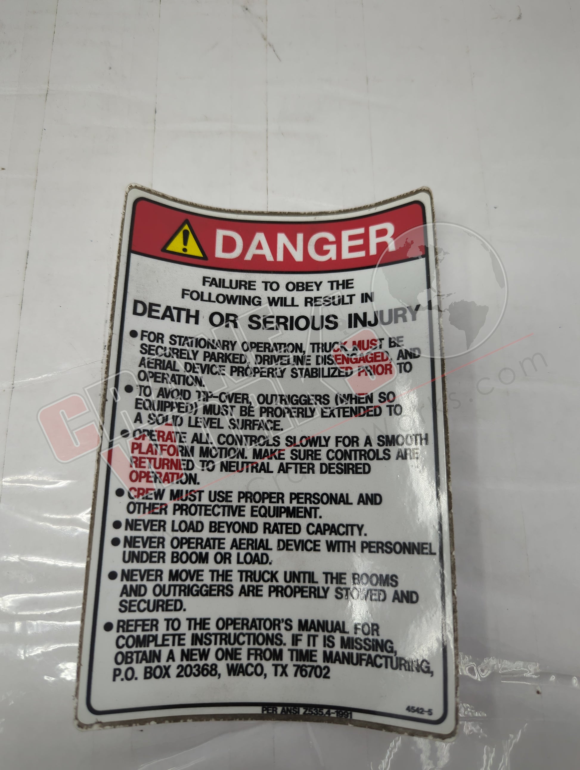 Picture of 4542-5, a  New Decal; Caution, angle 2.
