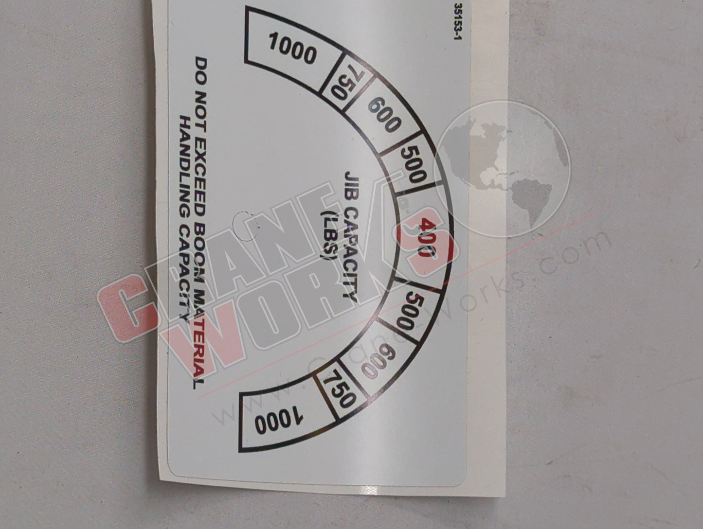 35153-1 | New Decal,Jib Capacity (Lbs)