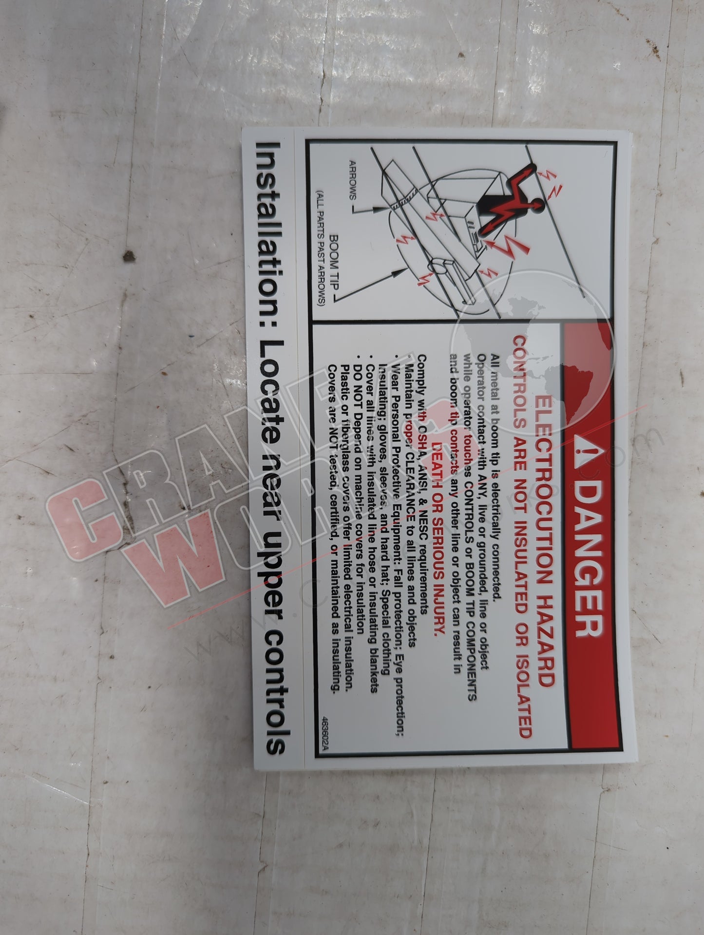 463602TU | New Decal Danger Control Continuity