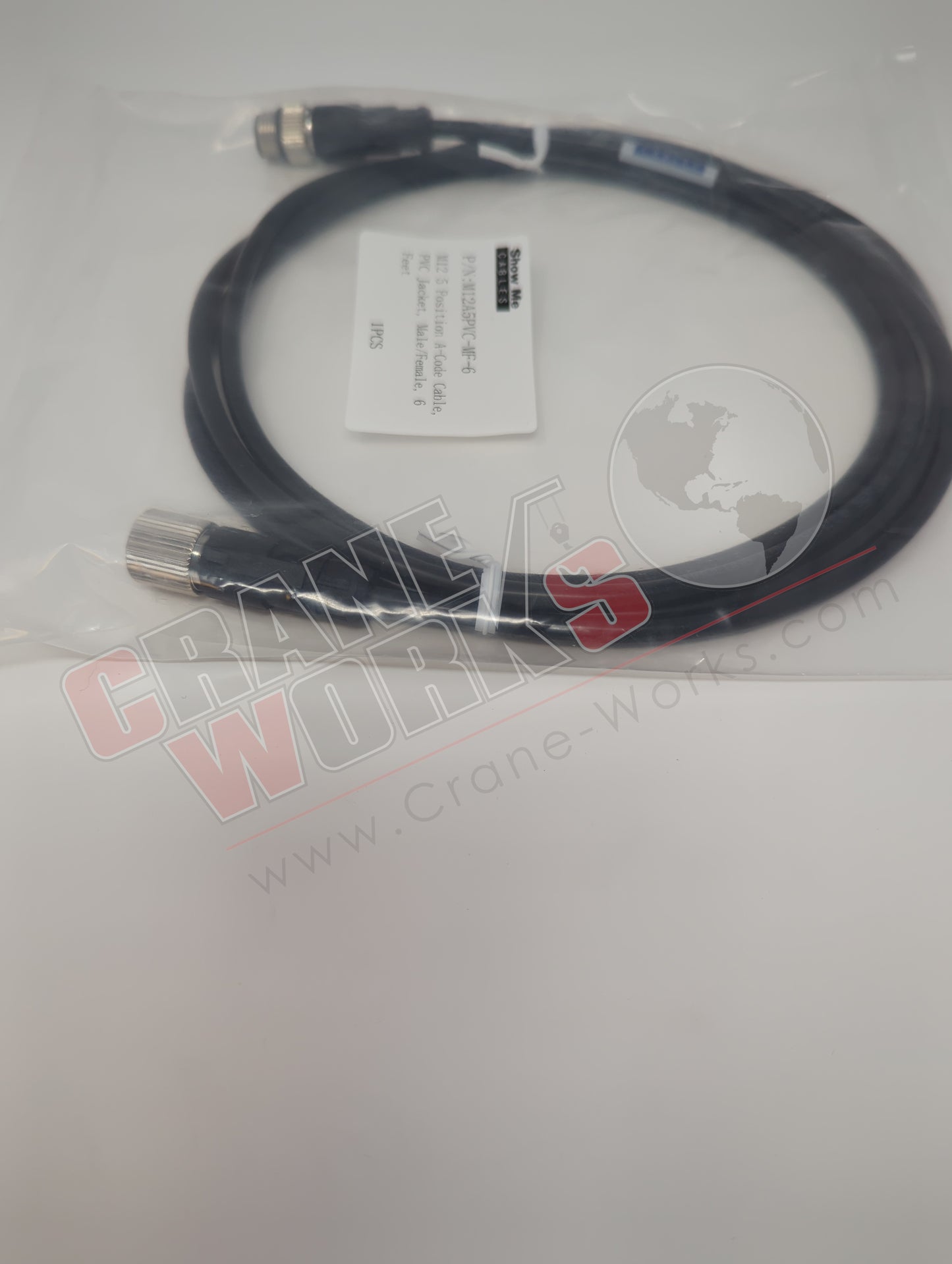 M12A5PVC-MF-6 | New M12 5 Position A-Code, Pvc Jacket, Male/Female, 6