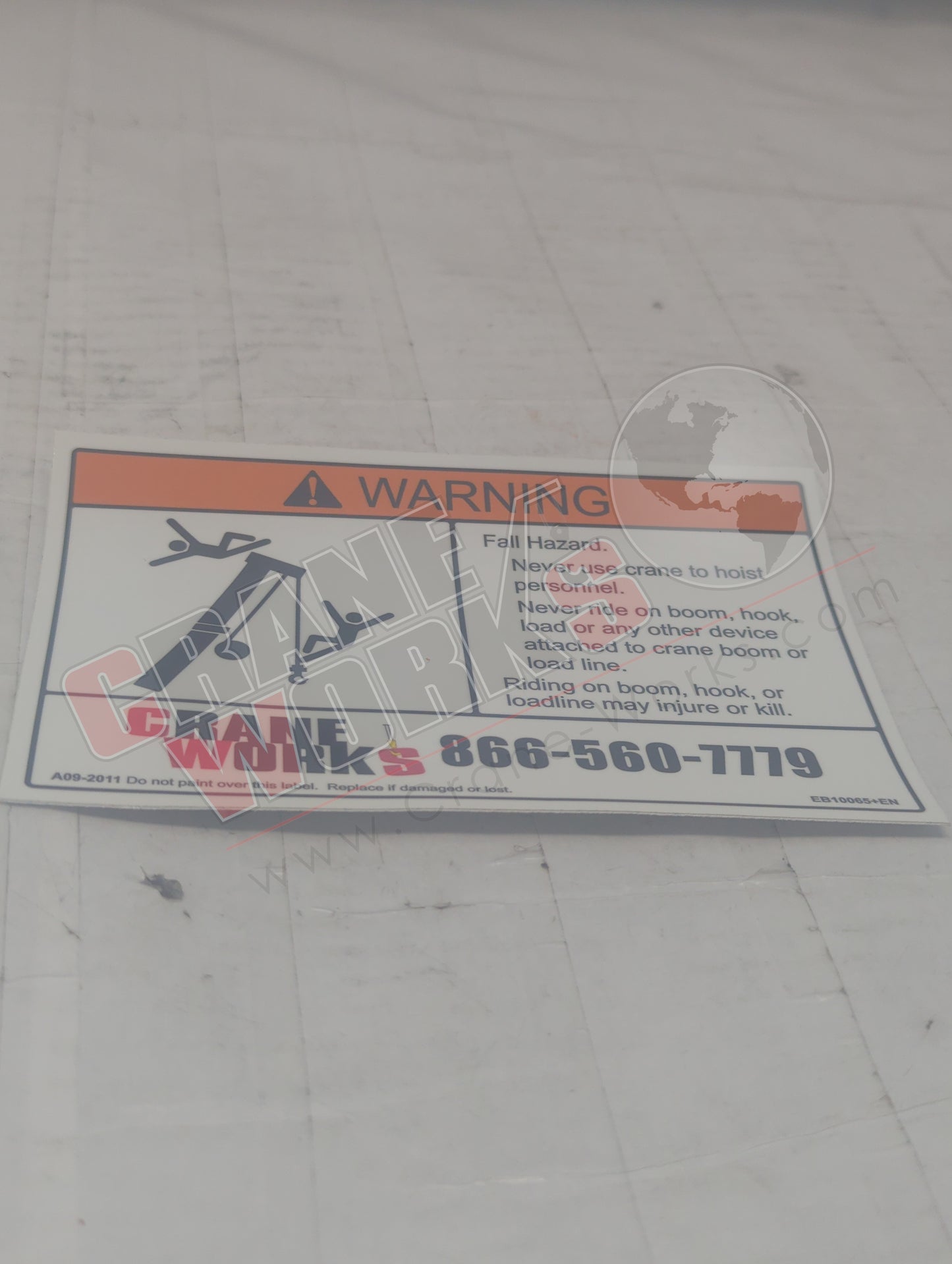 EB10065+EN | New Warning Decal - Fall Hazard