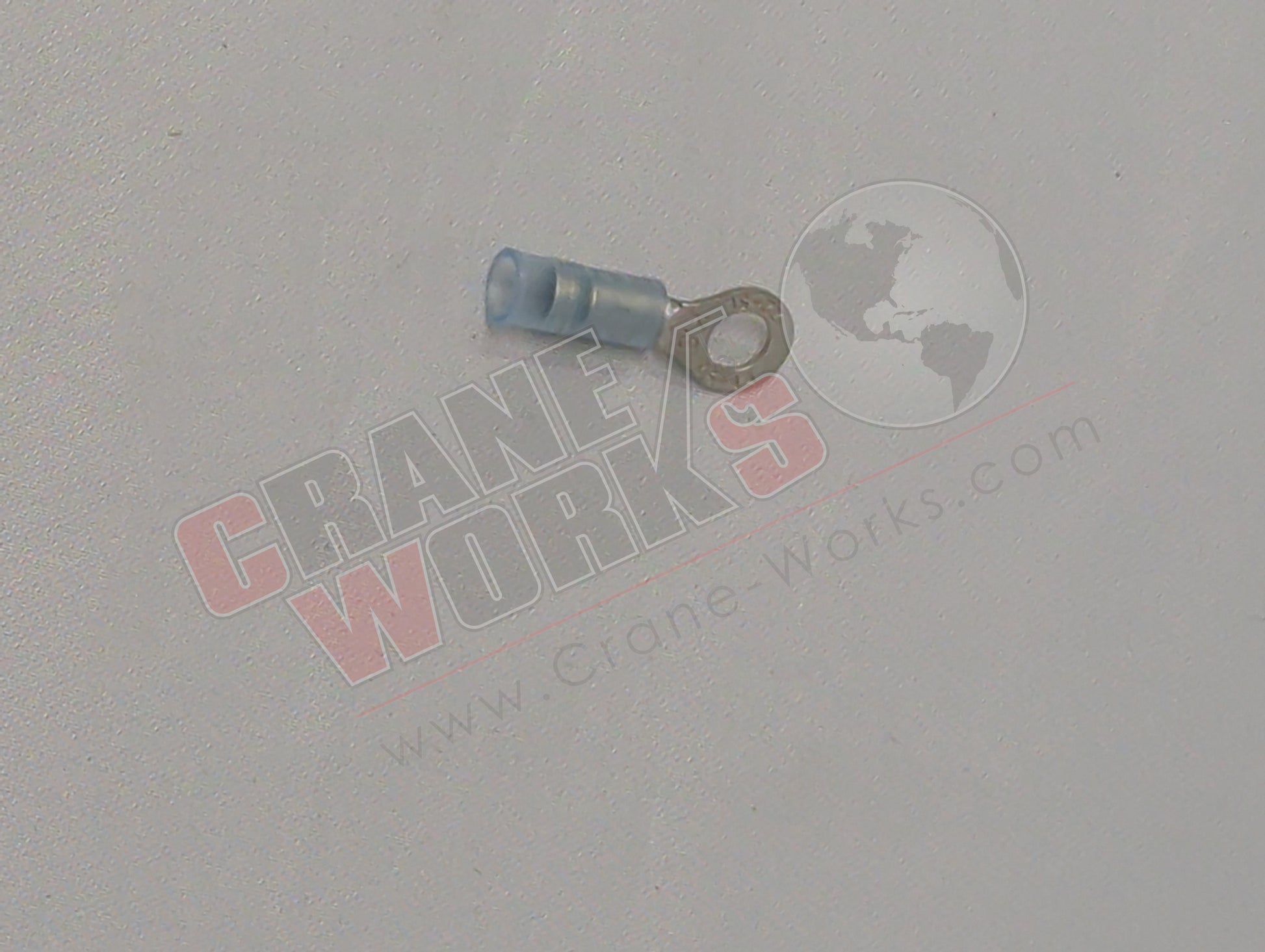Picture of 61566352, a  New #10 16-14 Blue Ring Terminal, angle 2.